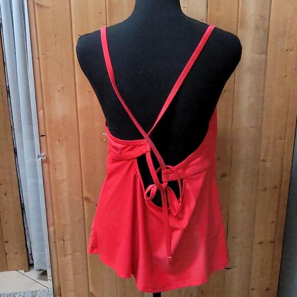 Coral Pink Mynah Ruffle Swim Top Size 16W #Summer #SwimTop - Picture 3 of 3